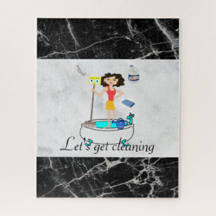 Puzzles Cleaning Lady Marble Black Legpuzzel