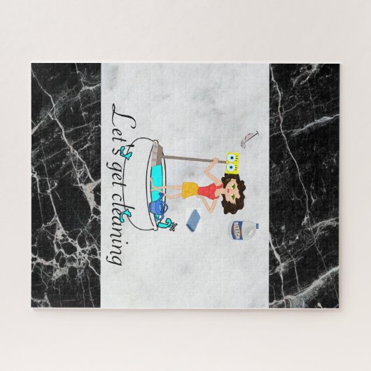 Puzzles Cleaning Lady Marble Black Legpuzzel (Horizontaal)