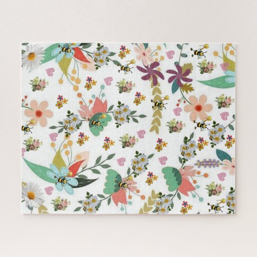 Puzzles Colorful Floral Bumblebee Legpuzzel (Horizontaal)