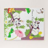 Puzzles Colorful Floral Possum Chick Frog Legpuzzel (Horizontaal)