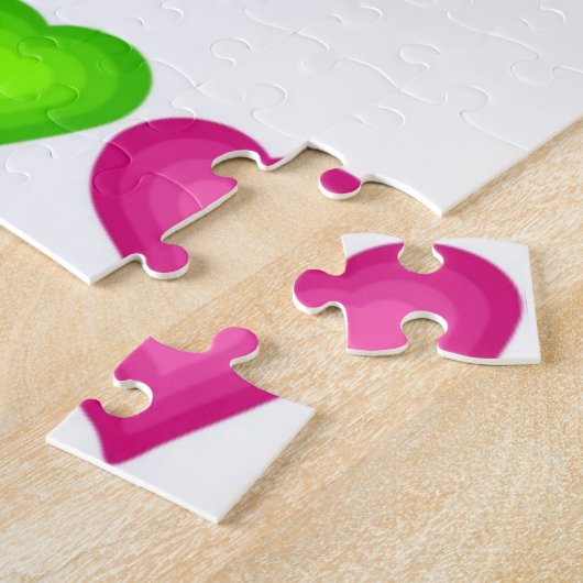 Puzzles Colorful Hearts Cupcake Legpuzzel (Zijkant)