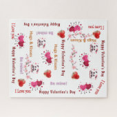 Puzzles Couple Red Hearts Happy Valentine's Day  Legpuzzel (Horizontaal)