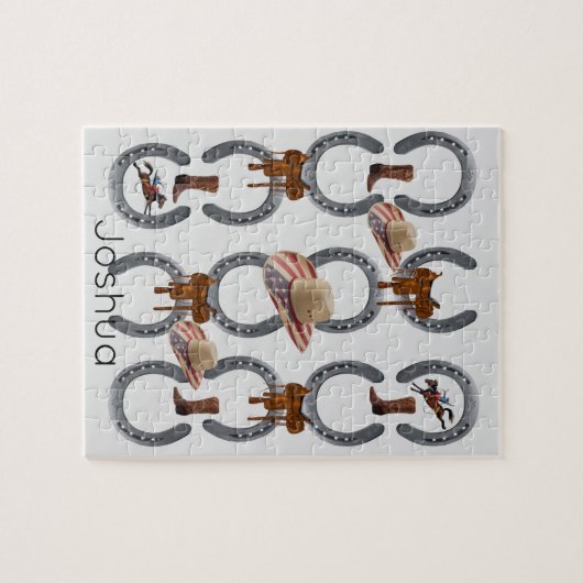 Puzzles Cowboy Saddle Hoefijzer Pet Legpuzzel (Horizontaal)