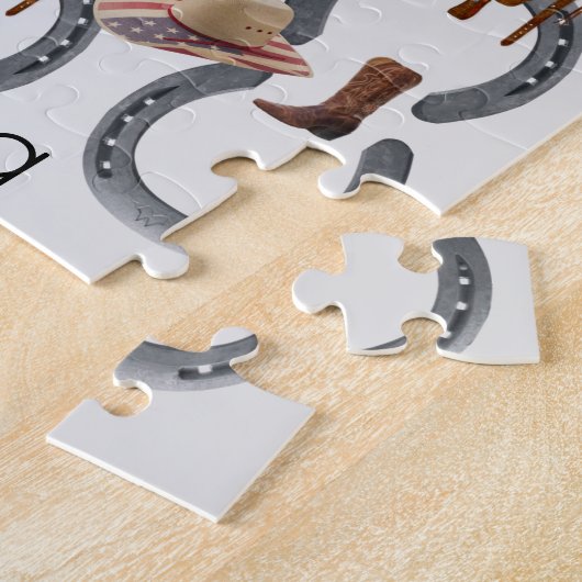 Puzzles Cowboy Saddle Hoefijzer Pet Legpuzzel (Zijkant)