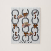 Puzzles Cowboy Saddle Hoefijzer Pet Legpuzzel (Verticaal)