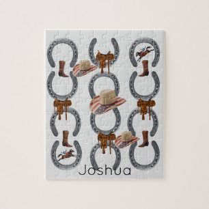 Puzzles Cowboy Saddle Hoefijzer Pet Legpuzzel