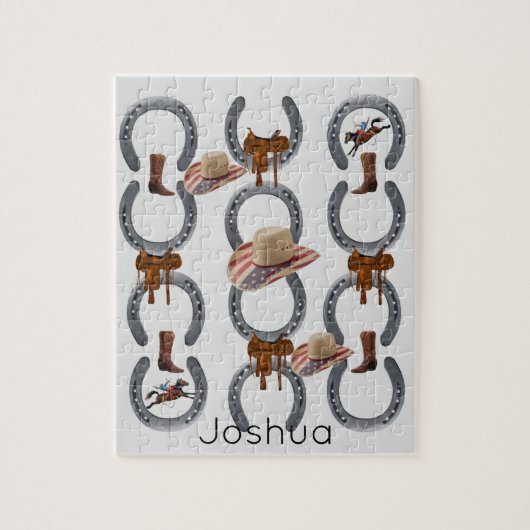 Puzzles Cowboy Saddle Hoefijzer Pet Legpuzzel (Verticaal)