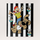 Puzzles Dog Botten Boy Black & White Stripe Legpuzzel (Verticaal)