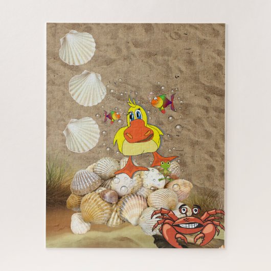 Puzzles Ducks Beach Sand Stones Lobster Legpuzzel (Verticaal)