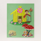 Puzzles Farmer Koe Pigs Farmhouse Legpuzzel (Verticaal)