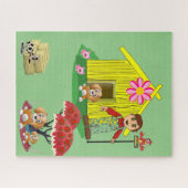 Puzzles Farmer Koe Pigs Farmhouse Legpuzzel (Horizontaal)