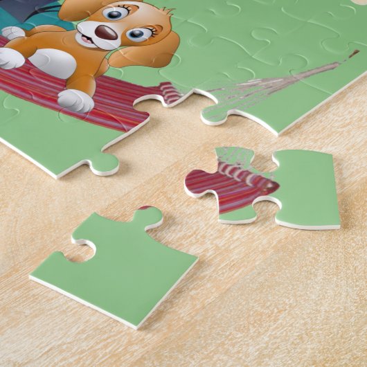 Puzzles Farmer Koe Pigs Farmhouse Legpuzzel (Zijkant)