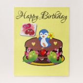 Puzzles Fish Penguin Hearts Happy Birthday Legpuzzel (Verticaal)