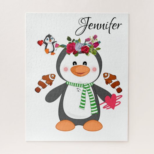 Puzzles Floral Penguin Hartelijk dank voor Happy V Legpuzzel