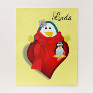 Puzzles Floral Penguin Hartelijk dank voor Happy V Legpuzzel