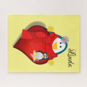 Puzzles Floral Penguin Hartelijk dank voor Happy V Legpuzzel (Horizontaal)