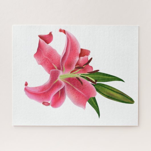 Puzzles Floral Pink Lily Legpuzzel (Horizontaal)
