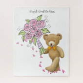 Puzzles Floral Teddy Bear Harten Roze Legpuzzel (Verticaal)