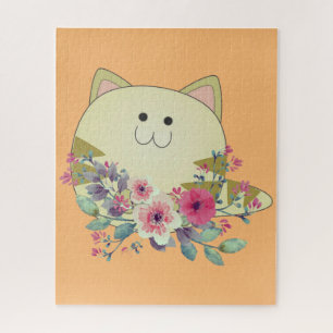 Puzzles Floral Whimsical Cat Legpuzzel