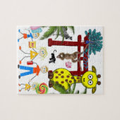 Puzzles Giraffe Zoo Monkey Legpuzzel (Horizontaal)