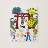 Puzzles Giraffe Zoo Monkey Legpuzzel (Verticaal)