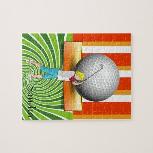 Puzzles Golfer Golf Floral Golf Balls Legpuzzel (Horizontaal)