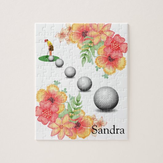 Puzzles Golfer Golf Floral Golf Balls Legpuzzel (Verticaal)