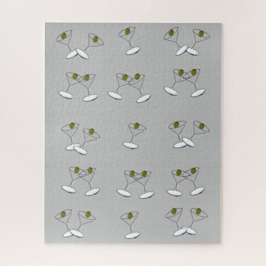 Puzzles Gray Martini Glasses Legpuzzel (Verticaal)