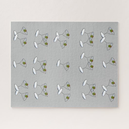 Puzzles Gray Martini Glasses Legpuzzel (Horizontaal)