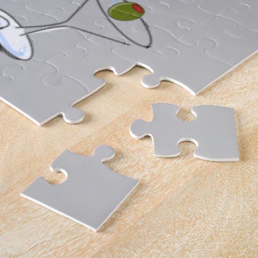 Puzzles Gray Martini Glasses Legpuzzel (Zijkant)