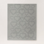 Puzzles Gray White Hearts Legpuzzel (Verticaal)
