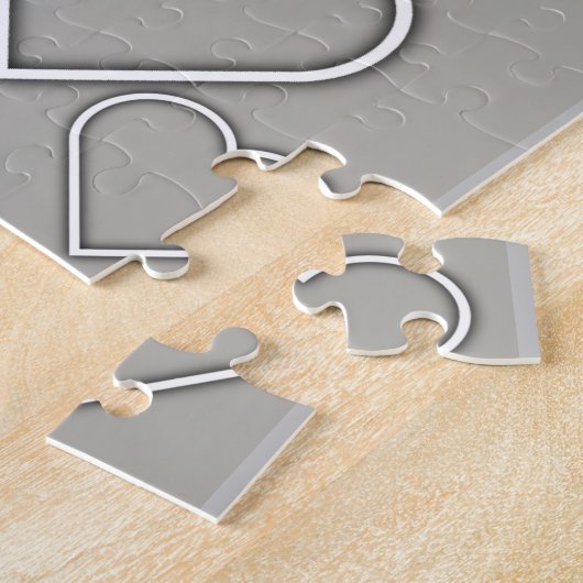 Puzzles Gray White Hearts Legpuzzel (Zijkant)