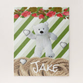 Puzzles Green Stripe Rope Teddy Bears Legpuzzel (Verticaal)