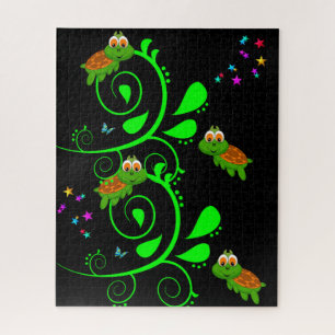 Puzzles Green Turtle Stars Legpuzzel