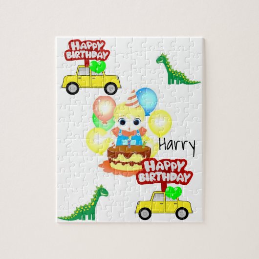 Puzzles Happy Birthday Alligator Cake Legpuzzel (Verticaal)