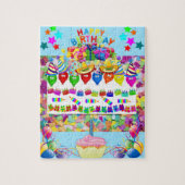 Puzzles Happy Birthday ballons Cupcake Legpuzzel (Verticaal)