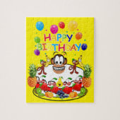 Puzzles Happy Birthday Cake Monkey Fruit Legpuzzel (Verticaal)