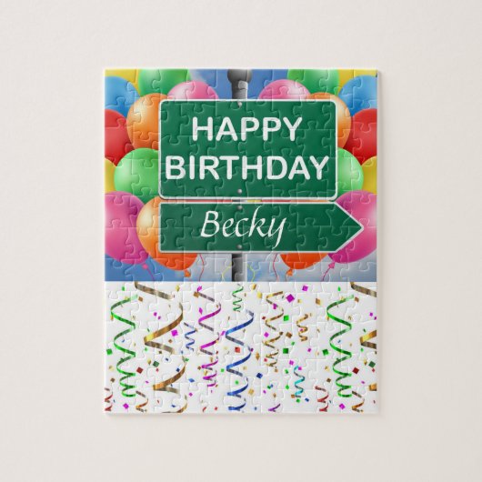 Puzzles Happy Birthday Confetti Legpuzzel (Verticaal)