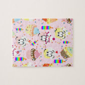 Puzzles Happy Birthday Cupcake-kaarsen Legpuzzel (Horizontaal)