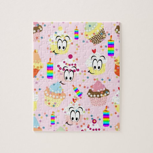 Puzzles Happy Birthday Cupcake-kaarsen Legpuzzel (Verticaal)