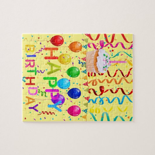 Puzzles Happy Birthday Cupcake Legpuzzel (Horizontaal)