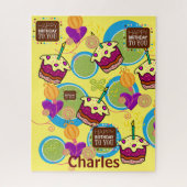 Puzzles Happy Birthday Cupcakes Hearts Legpuzzel (Verticaal)