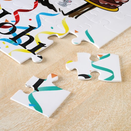 Puzzles Happy Birthday Dog Cupcake Legpuzzel (Zijkant)