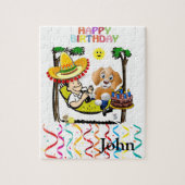 Puzzles Happy Birthday Dog Cupcake Legpuzzel (Verticaal)