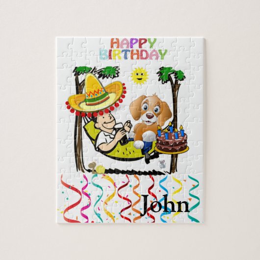 Puzzles Happy Birthday Dog Cupcake Legpuzzel (Verticaal)