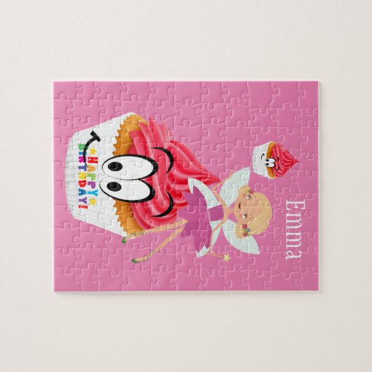 Puzzles Happy Birthday Fairy Cupcake Legpuzzel (Horizontaal)