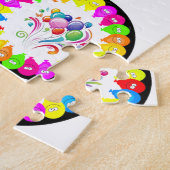 Puzzles Happy Birthday Floral Balloons Legpuzzel (Zijkant)