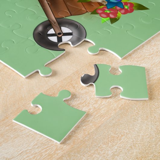 Puzzles Happy Birthday Floral Cat Legpuzzel (Zijkant)