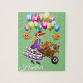Puzzles Happy Birthday Floral Cat Legpuzzel (Verticaal)