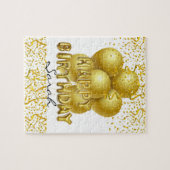 Puzzles Happy Birthday Gold Balloons Confetti Legpuzzel (Horizontaal)